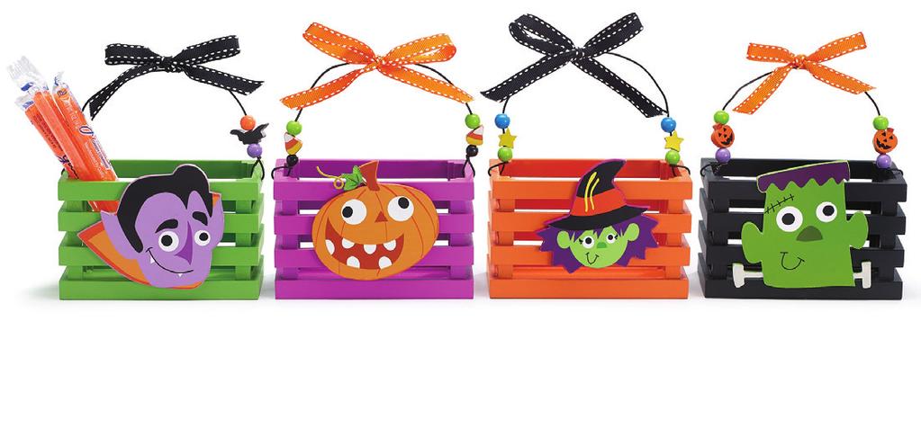 HALLOWEEN PALS GLASS JARS 3 each of 2 styles. 21/4" dia.