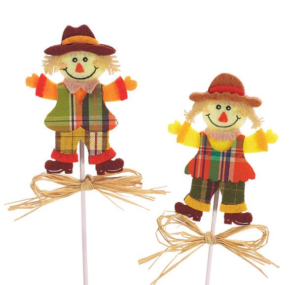 SCARECROW PICS WITH RAFFIA BOW 12 each of 2 styles.