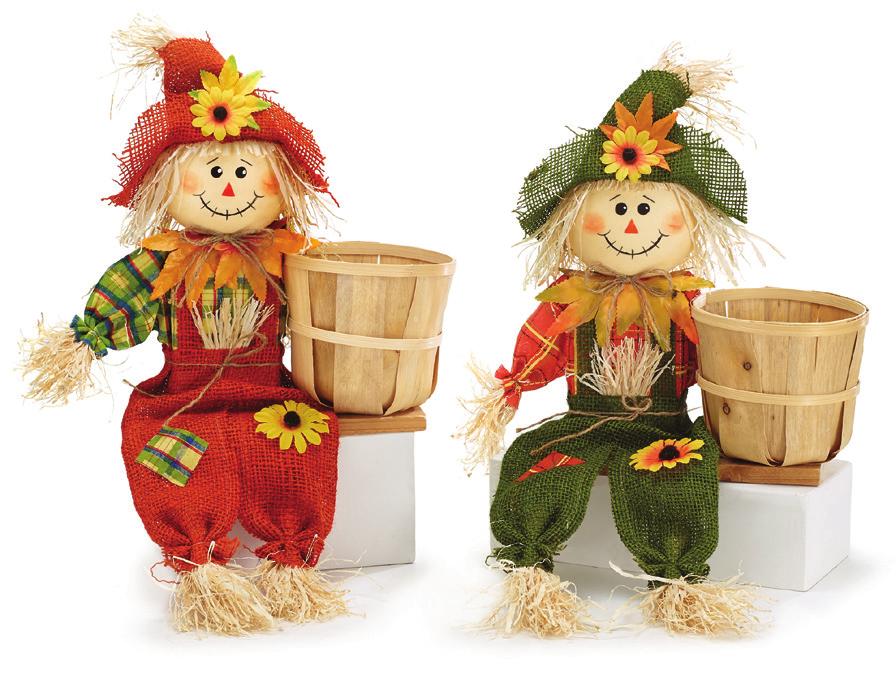 AA. LIL' SCARECROW POTCOVER BASKETS 2 each of 2 styles. PVC liners included.