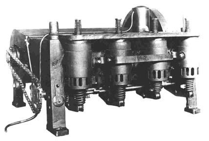 four-cylinder engine. The completed engine weighs about 200 pounds, and produces about 12 horsepower enough to power the airplane with just a little to spare, the Wright figure.
