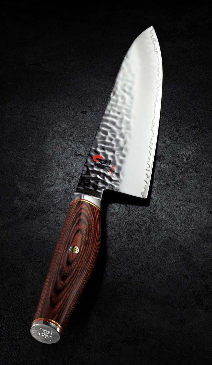 MIYABI ARTISAN Tsuchime means hammered in Japanese. The beautifully hammered finish of the MIYABI Artisan line is an homage to the handcrafting techniques of ancient Japan.