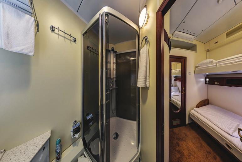 The air condition operates only during the time the train is moving. Deluxe Silver sleeping cars have only 6 cabins each and may be booked for double or single use.