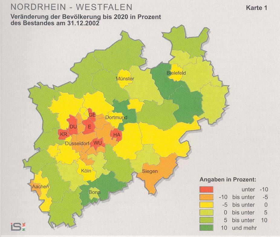 Population Change in North Rhine-Westphalia 2002-2020 2006: 18.