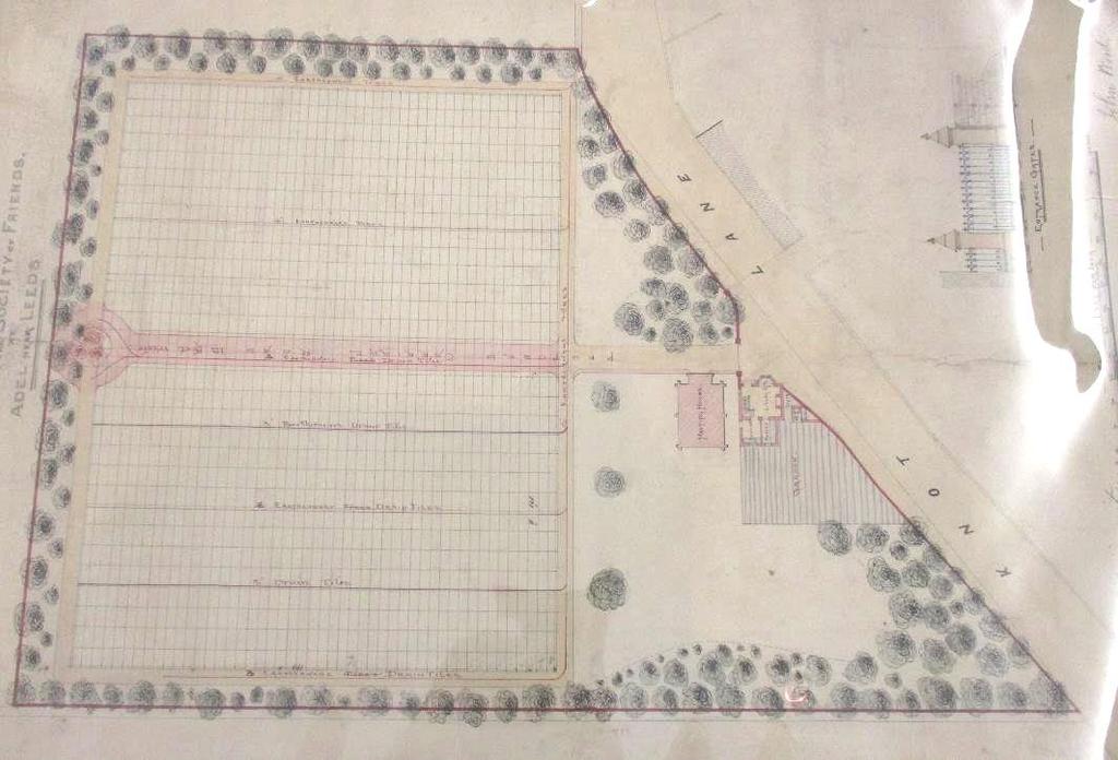 Baker for use as a Quaker burial ground. The burial ground was in use shortly after the acquisition of the site in 1868. A plan of 1868 (Fig.