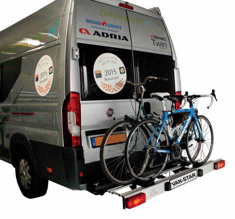 BICYCLE CARRIERS FOR FIAT DUCATO (VAN CONVERSIONS) Specifications: Net weight: 45 kg Payload: 60 kg (suitable for 2 E-bikes) Material: galvanized and powdercoated steel with