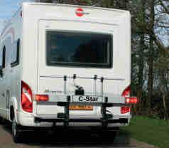 The C-Star is basically the same swing away carrier as the Van-Star, the only difference is the way it is fitted onto the vehicle.