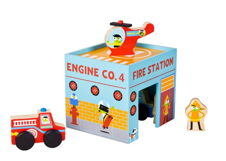 Kids can play with a fire engine, a
