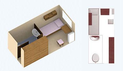 Suite can accommodate up to 3 people. Extra bed type sofa-bed.