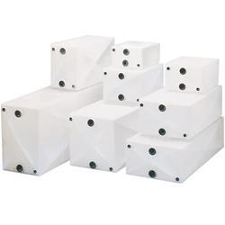 Potable Water Commonly polyethylene or aluminum Poly available to order in many shapes/sizes.