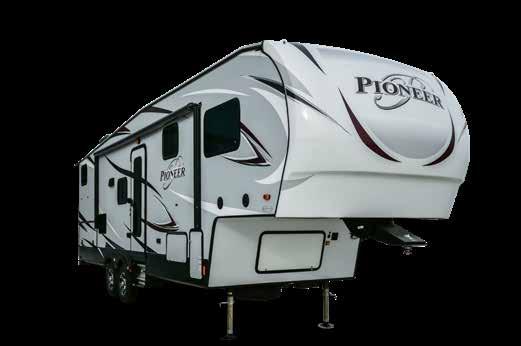 Fifth Wheel Standards and Options Exterior Standards XL folding assist handle at entry door Aluminum triple entry steps Aluminum wheels Electric auto leveling Radial tires Full walk on roof Radius
