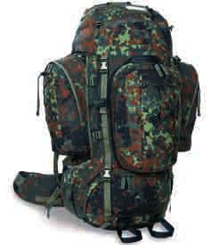 TT COMRADE PACK 60 Military rucksack with detachable daypack Storage pouch (for documents) on the inside of the lid Volume compression for the main