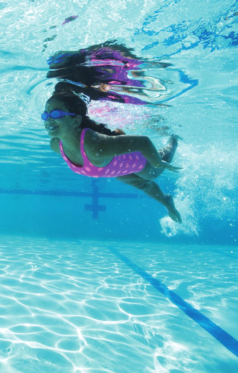 performances. Daily morning swim lessons and afternoon free swims are always on the agenda. Plus, campers learn all about teamwork and building self-esteem.