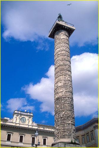 Trajan s Column Trajan's column was erected in 113 AD in honor of emperor Trajan. It was located at the then just completed Trajan Forum and surrounded by buildings.