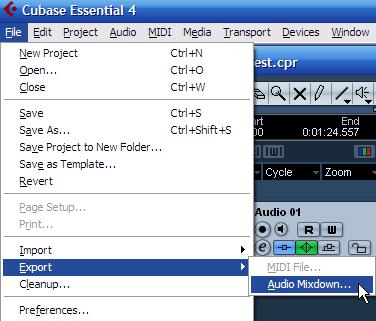 Thu thanh và soạn nhạc với Cubase http://maikien.com - Chỉnh các thông số Mixdown ra như bảng dưới đây: File name: Tên của tập tin xuất ra. Path: Nới lưu tập tin xuất ra.