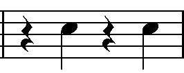 Vì rãnh Drums có chu kỳ một ô nhịp và các ô nhịp sau cũng tương tự như ô nhịp 1 nên ta chỉ thu ô nhịp 1 mà thôi.