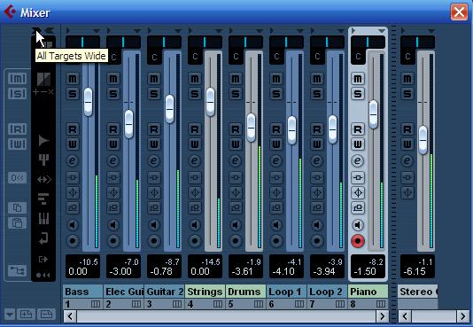 Thu thanh và soạn nhạc với Cubase http://maikien.com Phần kênh phần đầu ra Trên Mixer ta có thể thấy các dạng kênh khác nhau được hiển thị.