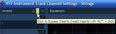 Nhấn nút Bypass Equalizers như hình dưới đây: Nếu giữ nút Alt và nhấn vào nút Bypass này sẽ reset trở về lúc ban đầu.
