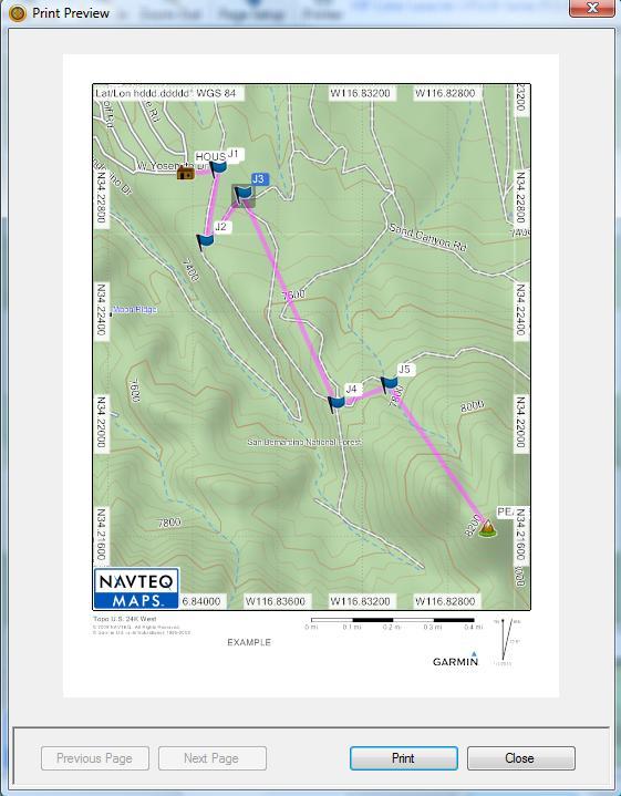 Step 6 Print a map showing all waypoints and route so you will be able to keep track of where you are at