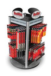 Merchandising Edge Care Centers are permanent in-store merchandisers specifically designed to assist you in establishing sharpening as a stand-alone