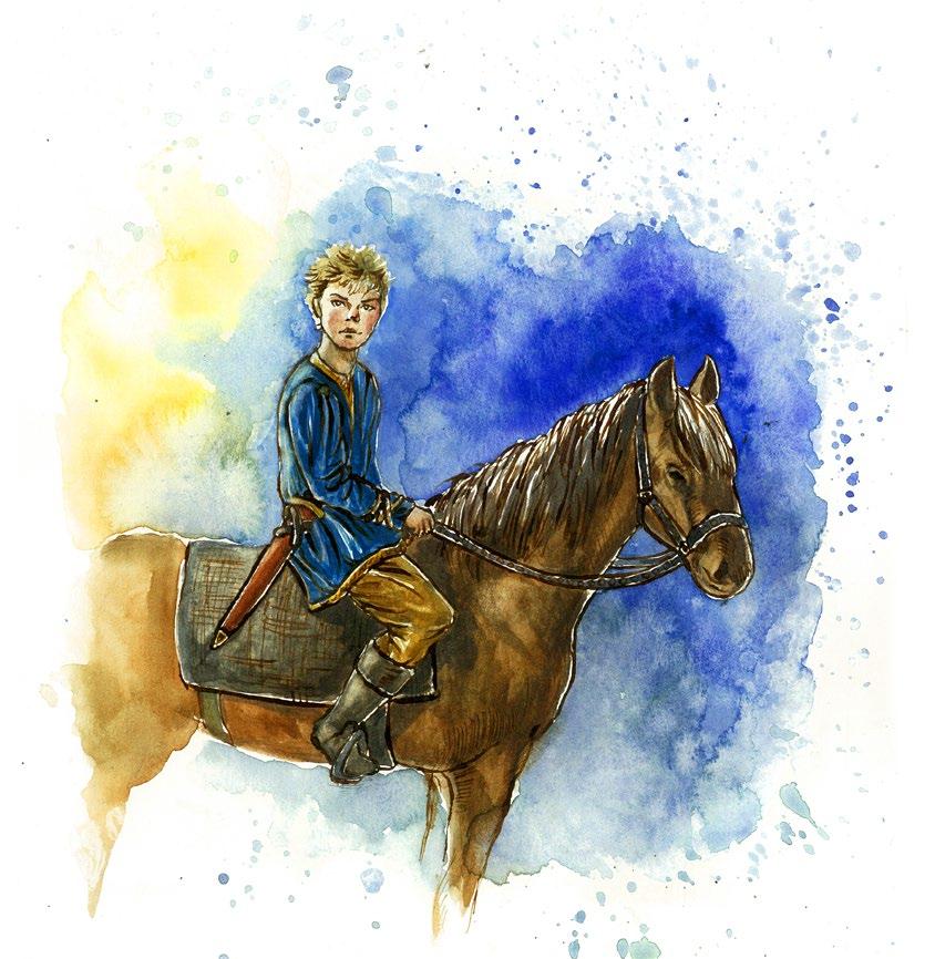 Out on the big road Laust stops his horse. There are four boys fighting in a narrow alley. They re three against one.