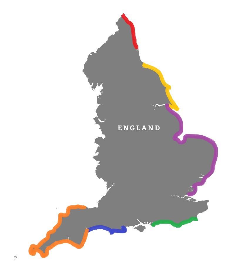 Geographical knowledge of specific English coastal regions The majority of respondents were unable to correctly locate any of the coastal regions.