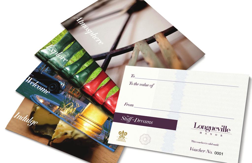Vouchers - the perfect gift Give someone a gift to treasure with a luxury Longueville Manor Voucher.