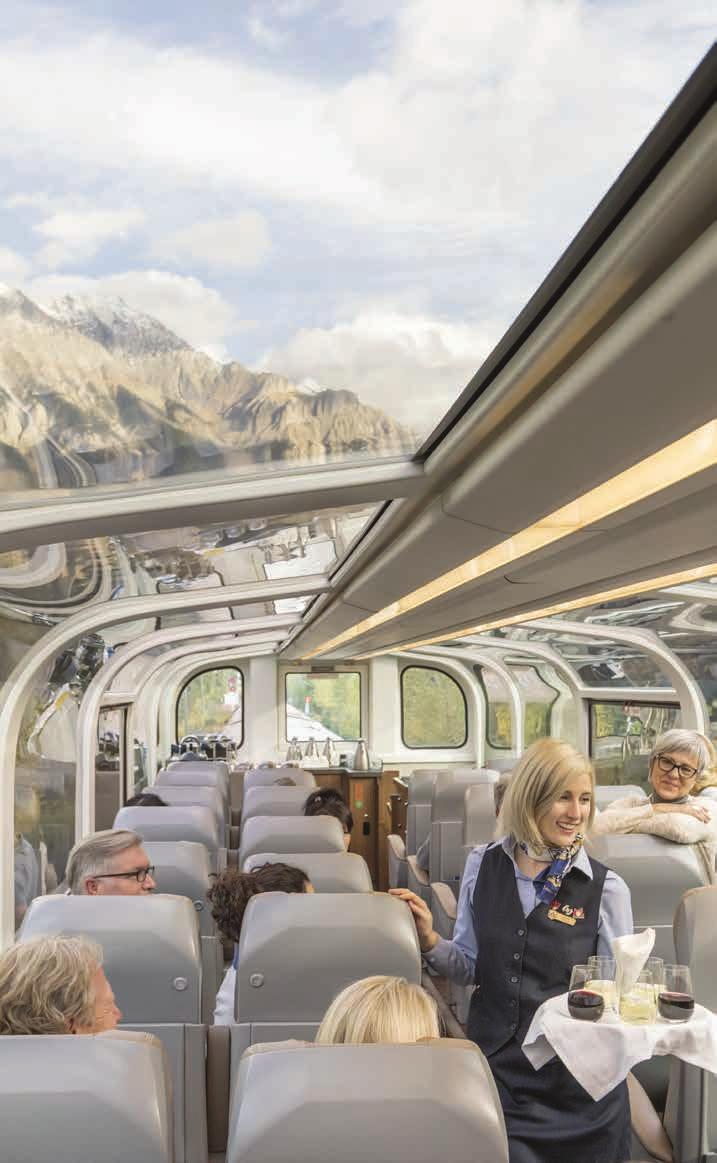 4 ONBOARD ROCKY MOUNTAINEER To provide the highest level of service and comfort, each guest will be assigned a specific seat and coach for their rail journey.