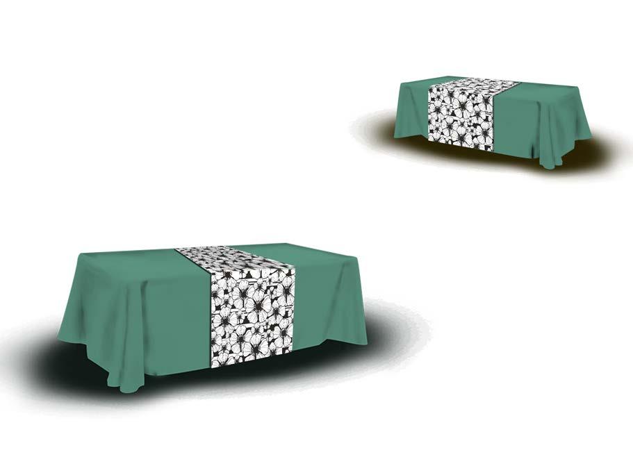 INDOOR OUTDOOR DISPLAYS Table Runner Our table runners are the perfect means to elevate your trade show booth