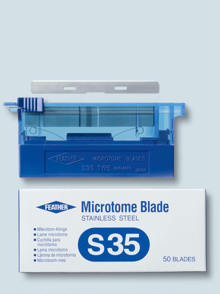 Quality and Experience Disposable Microtome Blades S35 R35 N35 N35HR A35 A22 S22 C35 S35L S35LL High Profile pfm medical ag offers a broad range of FEATHER