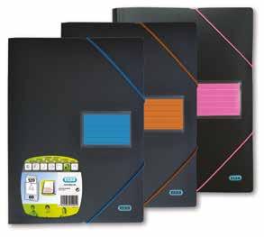 POKETS & FOLDERS Elba Report Files 4 Report file with a flat bar closure system designed to hold 160 sheets. lear front cover for easy document identification.