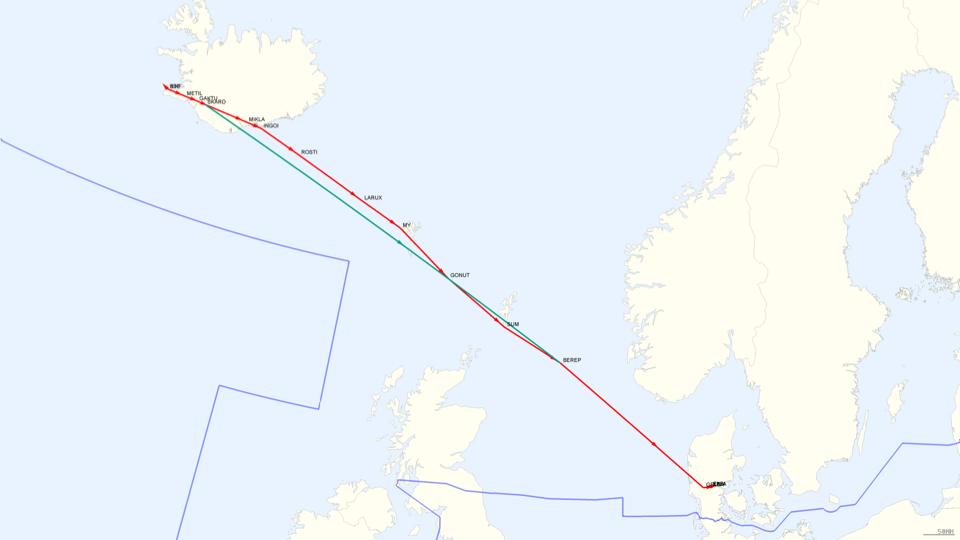 Example 2 BIKF (Reykjavik - Keflavik) EKBI(Billund) Operated by many airlines (e.g.