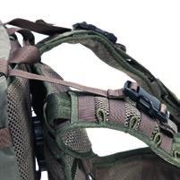 The buttpack can be attached with T-bars to the sides of the vest The 25L specialist