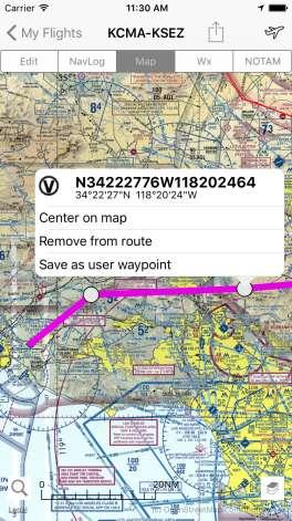 Rubber banding the route As soon as departure and destination airports are defined by selecting them on the map or on the flight planning form, a magenta route between airport and destination is