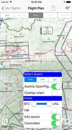 When an optional chart overlay is downloaded, it is automatically enabled and will will be displayed instead of the standard free OpenStreetMap cartographic display.