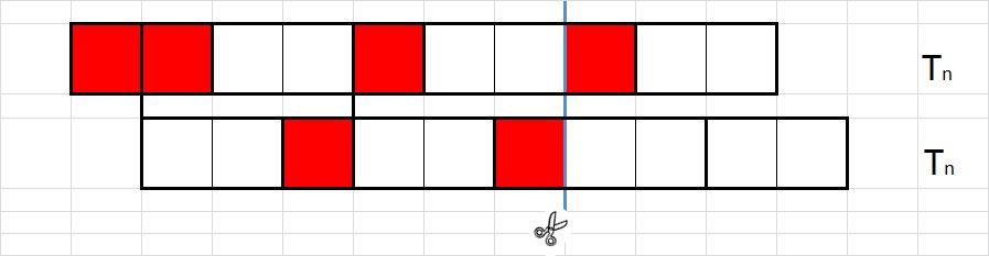 11 Slika 4: Pomaknute ploče dimenzije s istaknutim crtama loma Sada donju ploču pomaknimo za jedno mjesto udesno i pogledajmo na koliko mjesta možemo 'prelomiti' i gornju i donju ploču istovremeno, a