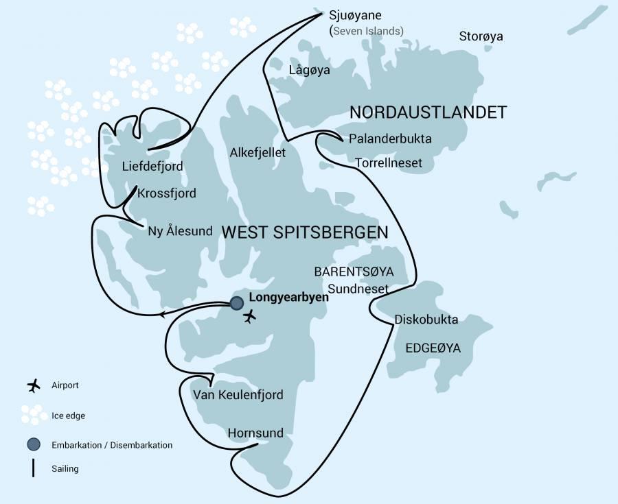 Around Spitsbergen Full Spitsbergen Circumnavigation Titel: Around Spitsbergen Daten: 1 Aug - 10 Aug, 2019 Tripcode: Dauer: Schiff: Einschiffung: Ausschiffung: Sprache: Mehr über: HDS10-19 9 Nächte