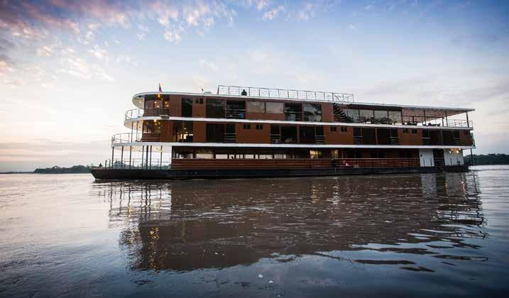 5 7 9 11 13 15 17 Standard Suite Restaurant Sun deck MV ANAKONDA Built in 2013, the luxurious MV Anakonda is a 148 foot-long floating boutique hotel.