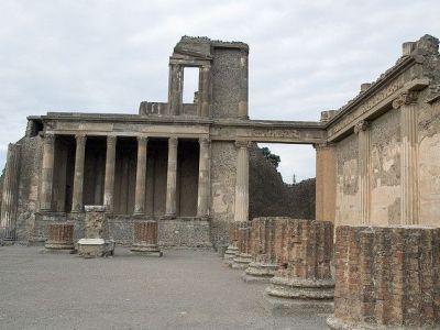 Now a square of grass, the Forum area appears to have undergone many changes during the history of Pompeii.