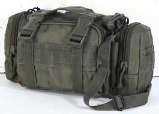 Removable, adjustable nylon shoulder strap. Heavy-duty military self-repairing zippers.