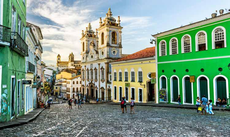 Colourful district of Pelourinho, Salvador From white sand beaches to lush rainforests and rhythm filled metropolises, Brazil is a country that has a rich history and varied culture.