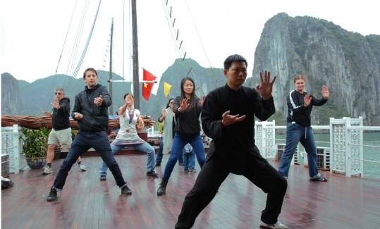 Tai Chi is a unique martial art that involves gentle movements and deep breathing. Sung Sot Cave is the next spot to explore, it is known to be the nicest cave in Halong Bay.