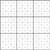 zabava su do ku Cilj sudokua je popuniti sva polja brojevima od 1 do 9, tako da svaka uspravna kolona, svaki vodoravni red i svaki 3x3 kvadrat sadrži svaki broj od 1 do 9.