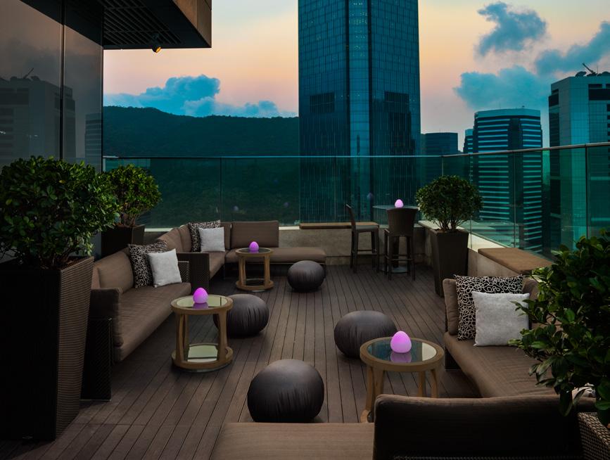 Sensual lighting and a sleek design give Sugar, the slinky rooftop bar and deck, a feel all of its own.