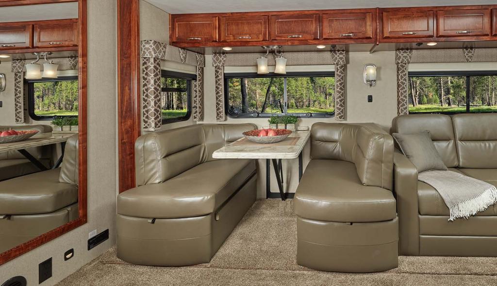 LEGENDARY RENEGADE QUALITY VERONA The ultrasoft dinette is ultra comfortable and converts to a sleeping area.