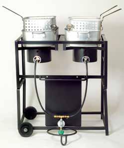 Box Dimensions: 28.5 w X 28.5 d X 12 h Shipping Weight: 62 lbs. Double Cooker PLUS Pots & Baskets!