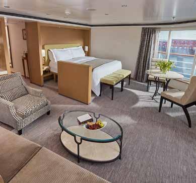 SEVEN SEAS EXPLORER, MASTER SUITE in Penthouse Suites and higher also enjoy Return Business Class flights to Europe.