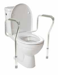 Toilet Seats Toilet Safety Frame Cantilevered Arm Toilet Safety Frame offers lightweight anodized aluminum for strong support. Cantilevered arms maximize transfer flexibility and comfort.