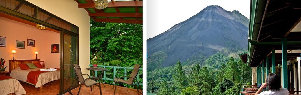 The 48 classically decorated guestrooms are spacious and boast a furnished terrace with stunning views over the garden and Arenal Volcano.