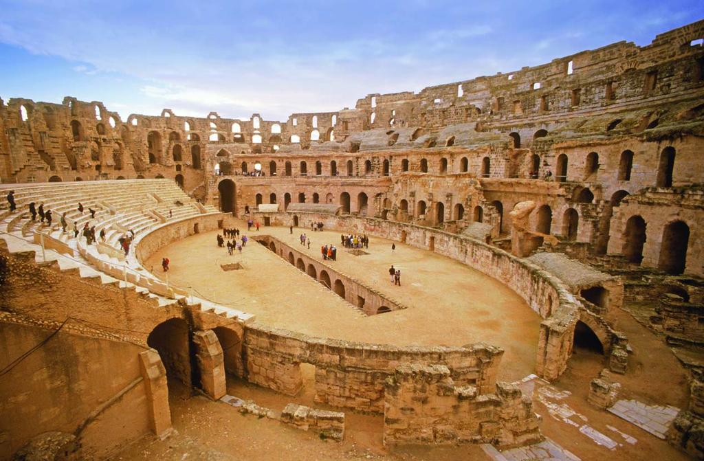 EL DJEM Tunisia AD 230 238 Roman Empire The spectacular Amphitheatre of El Djem is the third largest amphitheatre in the world, after Rome s Colosseum and the ruined amphitheatre of Capua.