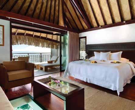 Here, guests can choose between Garden Bungalows with a private plunge pool and Overwater Bungalows with direct access to the lagoon.